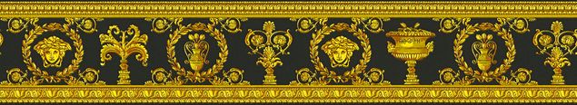 Tapeten Versace wallpaper Versace 3 Vanitas in Gelb Metallic Schwarz - 343051