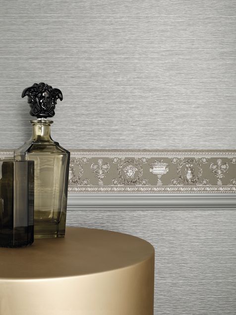 Moderne Tapeten Versace wallpaper Versace 3 Vanitas in Beige Grau Metallic - 343053