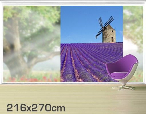 Fensterfolie - XXL Fensterbild Lavendelduft in der Provence - Fenster Sichtschutz