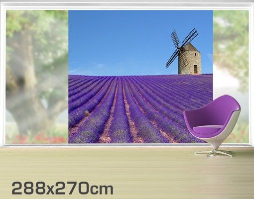 Fensterfolie - XXL Fensterbild Lavendelduft in der Provence - Fenster Sichtschutz