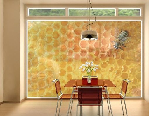 Fensterfolie - XXL Fensterbild Honey Bee - Fenster Sichtschutz