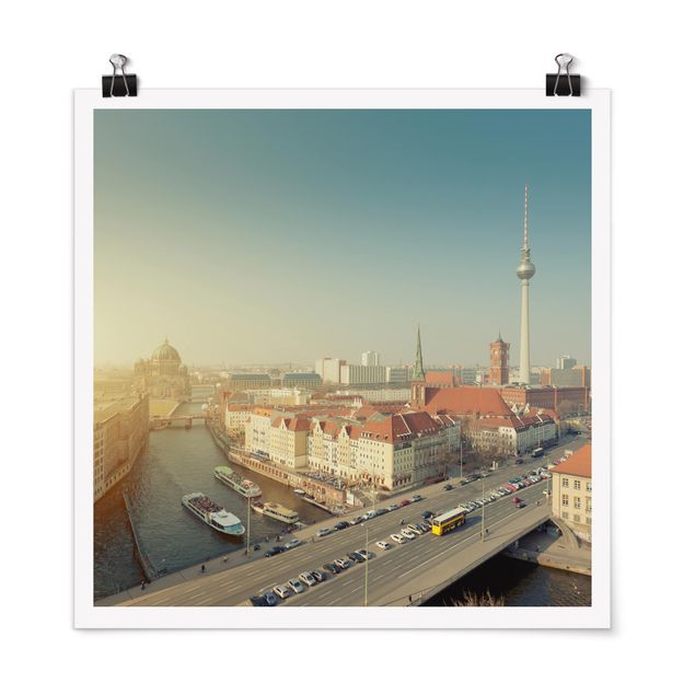 Poster - Berlin am Morgen - Quadrat 1:1