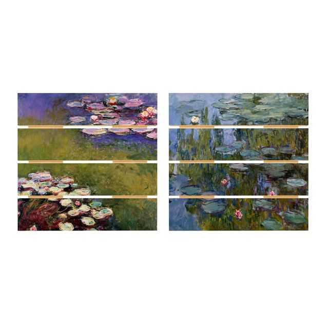 Holzbilder Claude Monet - Seerosen Set