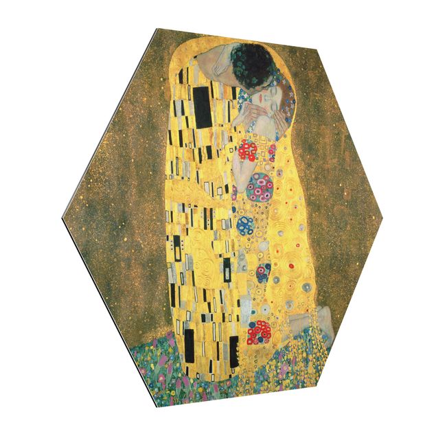 Foto auf Alu Dibond Gustav Klimt - Der Kuß
