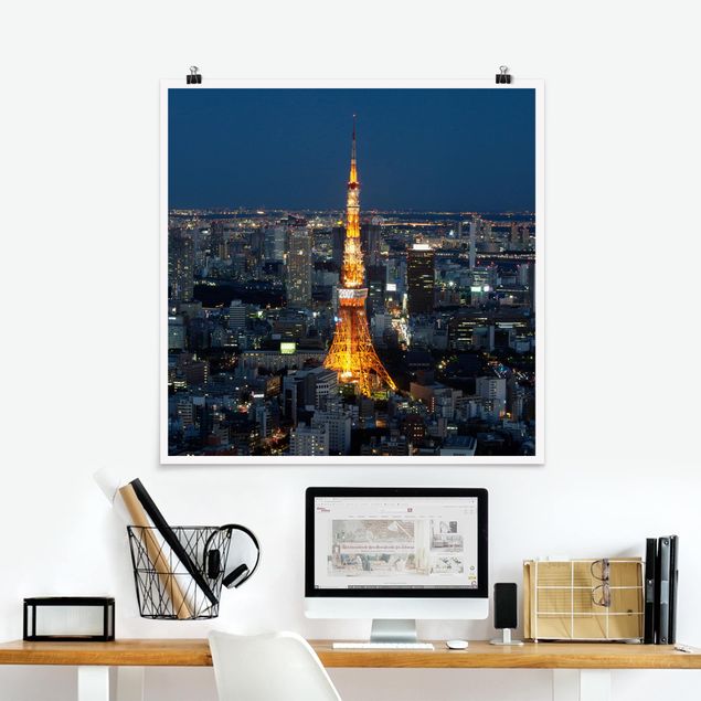 Poster - Tokyo Tower - Quadrat 1:1