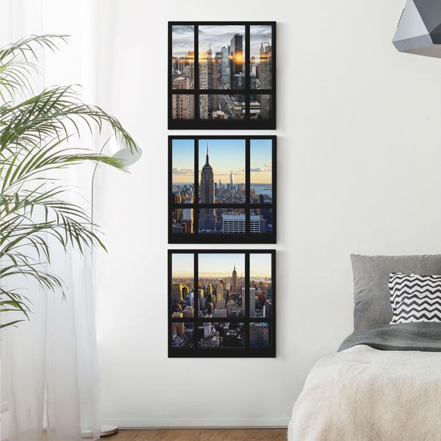 Moderne Leinwandbilder Wohnzimmer Fensterblicke über New York