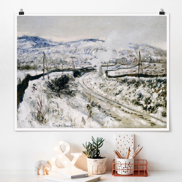 Bilder Impressionismus Claude Monet - Zug im Schnee