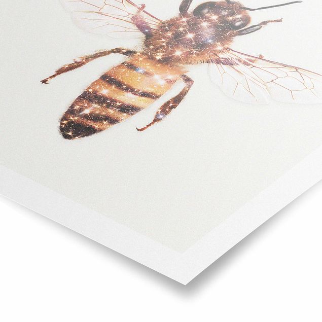 Bilder für die Wand Biene mit Glitzer