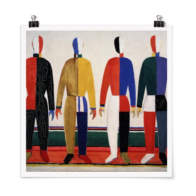 Poster - Kasimir Malewitsch - Die Sportler - Quadrat 1:1