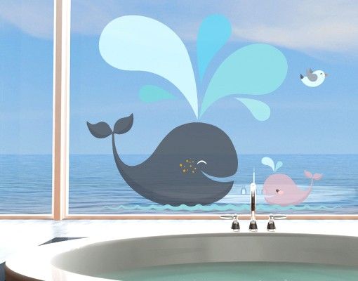 Fenstersticker Tiere Happy Whales