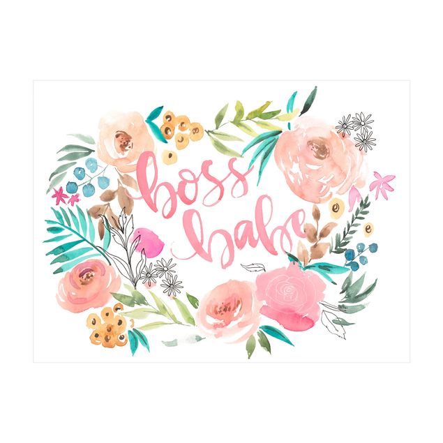 Teppich Blumen Rosa Blüten - Boss Babe