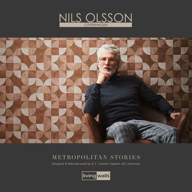 Livingwalls Mustertapete Metropolitan Stories Nils Olsson - Copenhagen in Beige, Braun