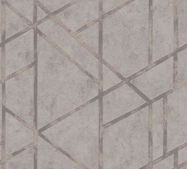 Geometrische Muster Tapete Livingwalls Metropolitan Stories Francesca - Milano in Grau Metallic - 369282
