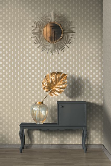 Tapeten Muster Architects Paper Absolutely Chic in Metallic Grau Beige - 369737