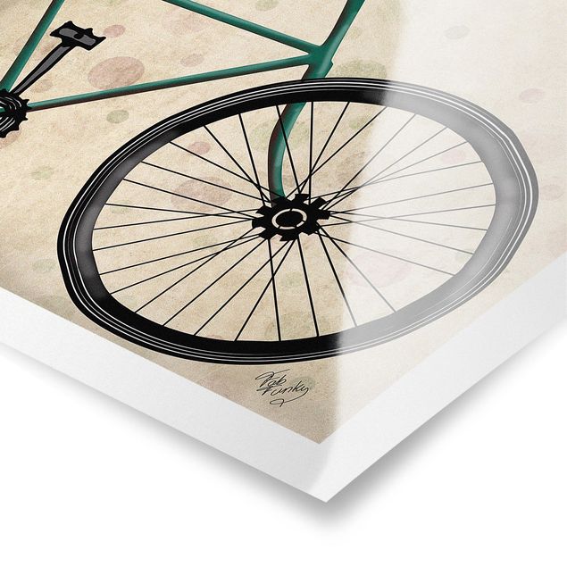 Poster Tiere Radtour - Basset auf Fahrrad