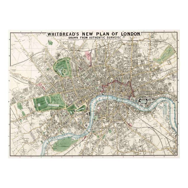 Schöne Wandbilder Vintage Stadtplan London