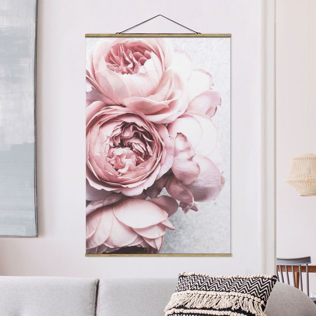 Bilder für die Wand Rosa Pfingstrosenblüten Shabby Pastell