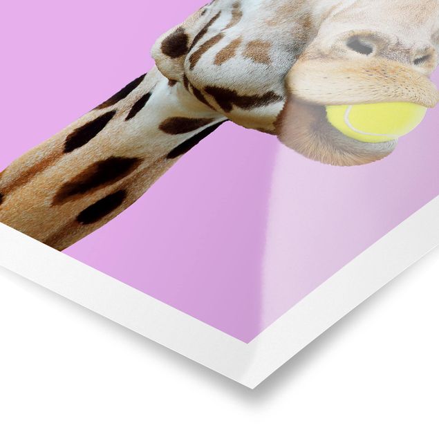 Poster kaufen Giraffe beim Tennis