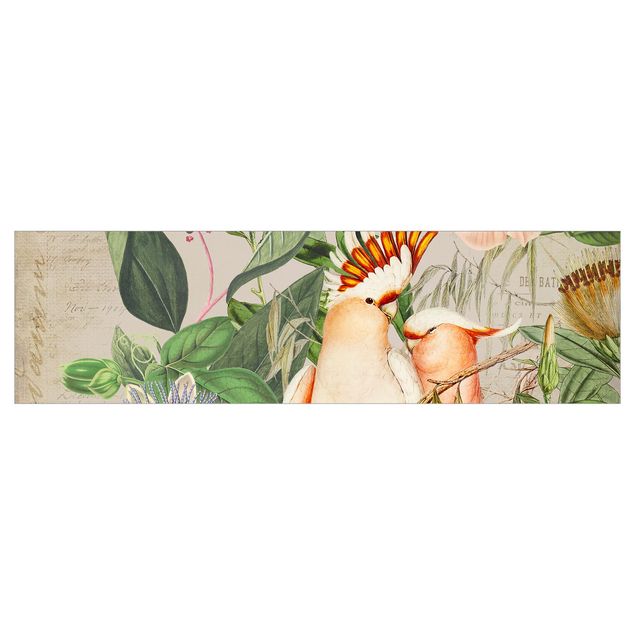 Klebe Dekorfolie Colonial Style Collage - Rosa Kakadu
