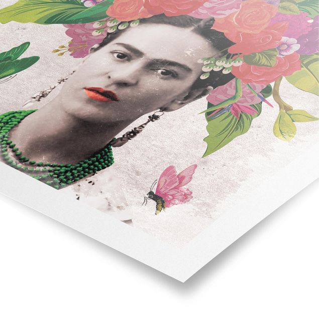 Bilder für die Wand Frida Kahlo - Blumenportrait