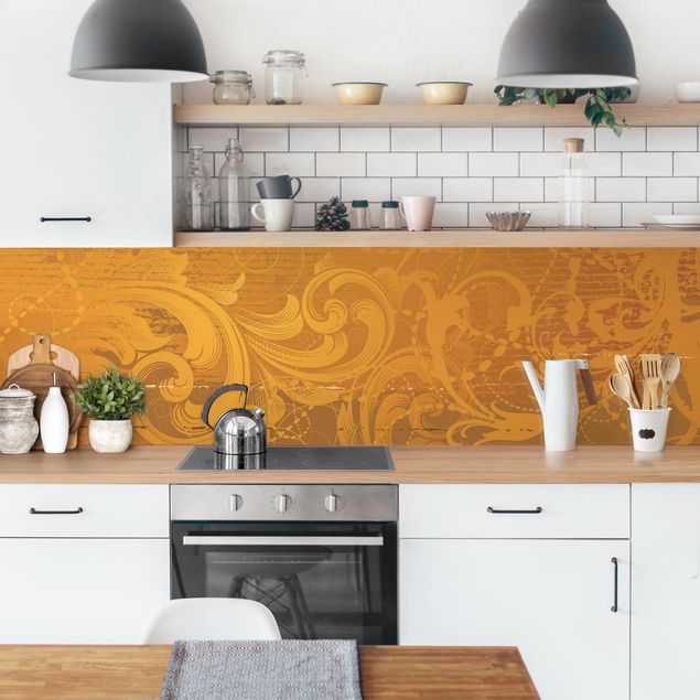 Küchenrückwand Muster Goldener Barock