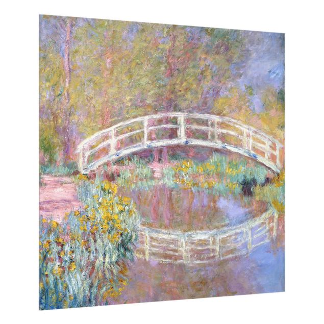Glasrückwand Küche Blumen Claude Monet - Brücke Monets Garten