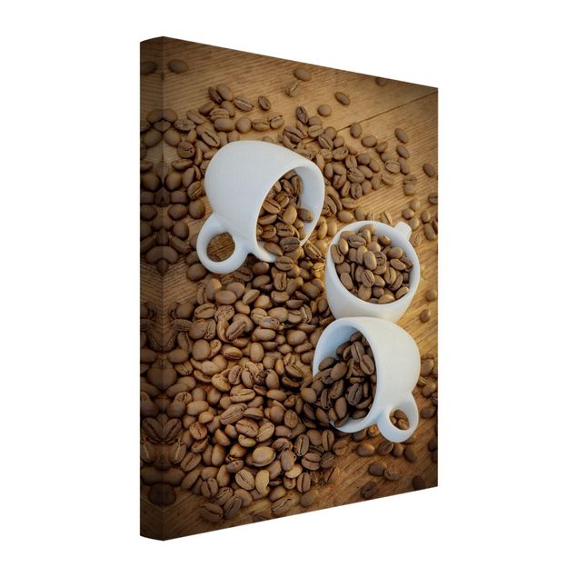 Akustikbild - 3 Espressotassen mit Kaffeebohnen I