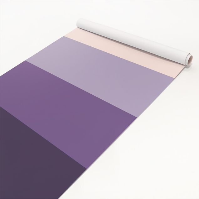 Klebefolie Schrank 3 violette Streifen Blütenfarben & helle Kontrastfarbe