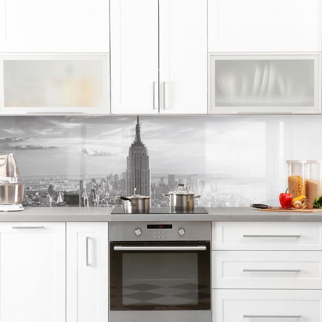 Küchenrückwand Schwarz-Weiß Manhattan Skyline