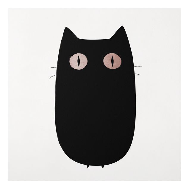 Bilder auf Hartschaumplatte Schwarze Katze Illustration
