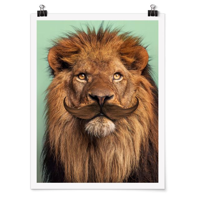 Tierposter Löwe mit Bart