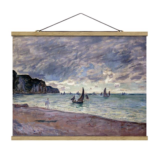 Stoffbilder mit Holzleisten Claude Monet - Küste von Pourville