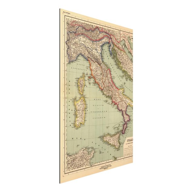 Bilder für die Wand Vintage Landkarte Italien