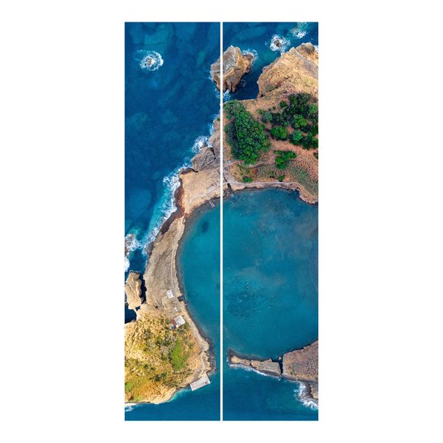 Flächenvorhang 6er Set Luftbild - Die Insel Vila Franca do Campo
