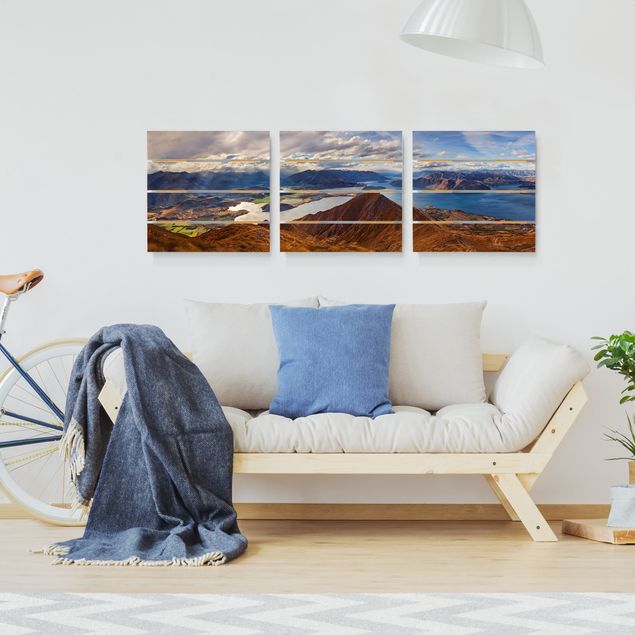Holzbilder modern Roys Peak in Neuseeland