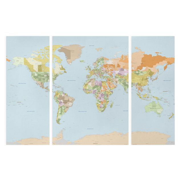 Leinwandbilder Politische Weltkarte