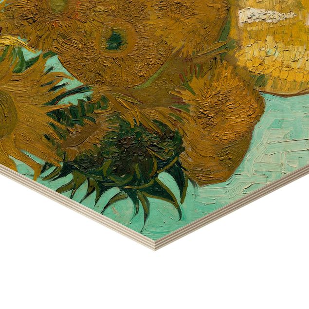 Holzbilder Vincent van Gogh - Vase mit Sonnenblumen