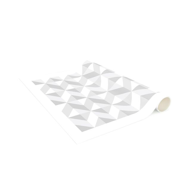 Vinyl-Teppich - Geometrischer 3D Effekt mit Rahmen - Hochformat 1:2