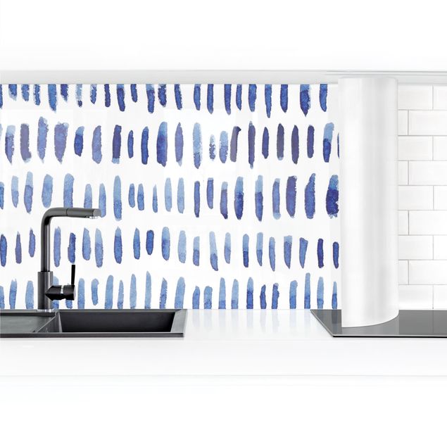 Küchenrückwände selbstklebend Aquarell Struktur in Indigo II
