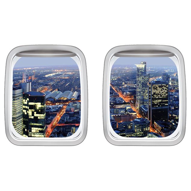 Wandtattoo Doppelfenster Flugzeug Frankfurt