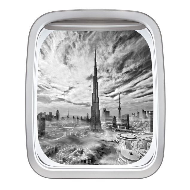 Wandtattoo Fenster Flugzeug Dubai Super Skyline