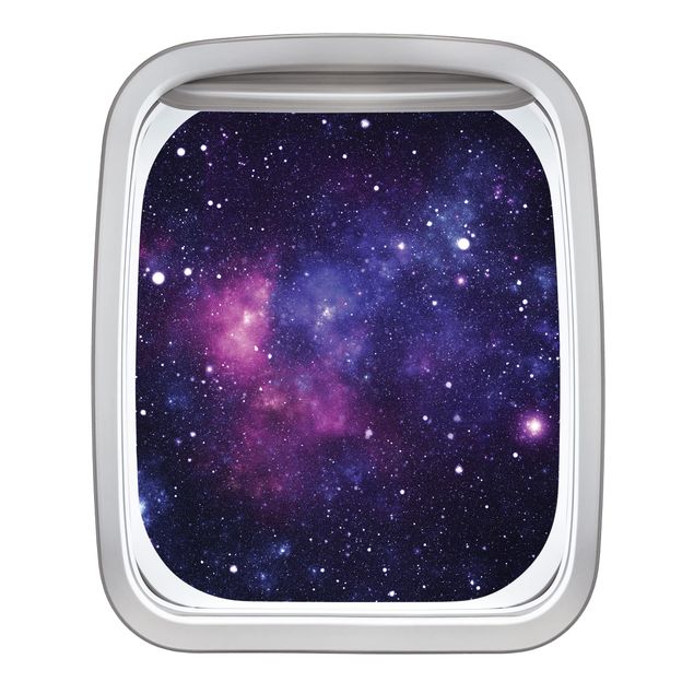 Wandaufkleber Fenster Flugzeug Galaxie