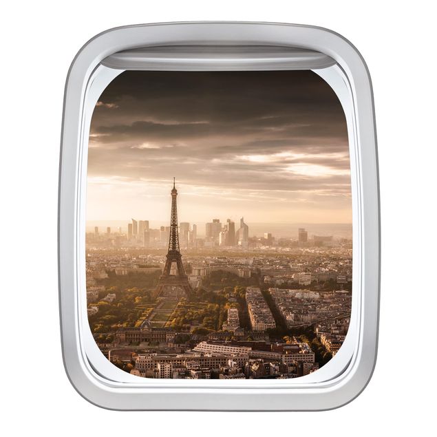 Wandtattoo Fenster Flugzeug Großartiger Blick über Paris