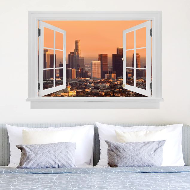 Wandtattoo Amerika Offenes Fenster Skyline of Los Angeles