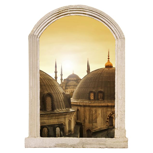 Wandtattoo 3D Steinbogen Über den Dächern von Istanbul