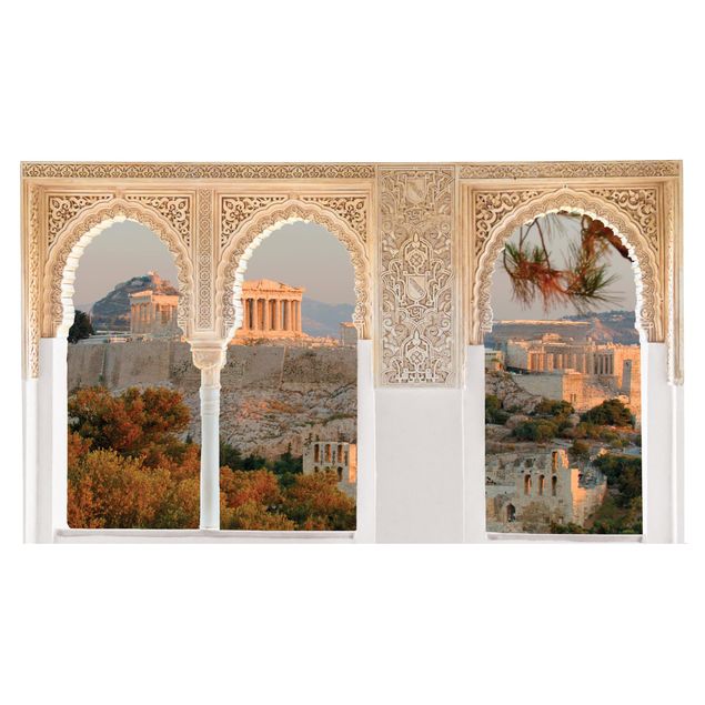 Wandtattoo Pflanze Verzierte Fenster Akropolis