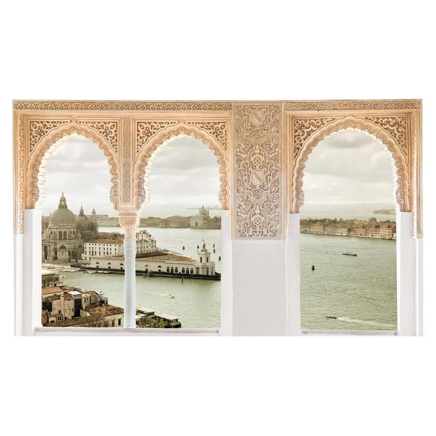 3D Wandtattoo - Verzierte Fenster Lagune von Venedig