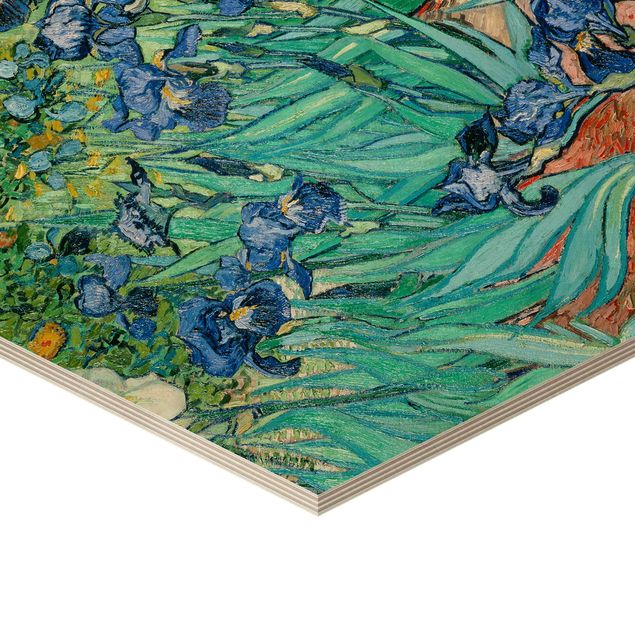Wandbild Holz Vincent van Gogh - Iris