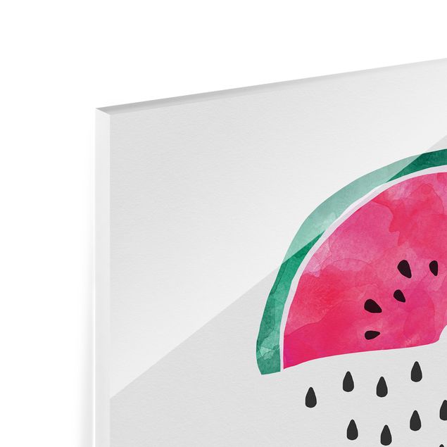 Spritzschutz Glas - Wassermelonen Regen - Quadrat 1:1