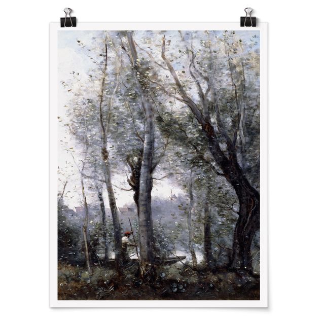 Poster Natur Jean-Baptiste Camille Corot - Ein Flussschiffer